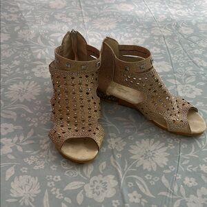 Elegant Tan Studded Women's Sandals
